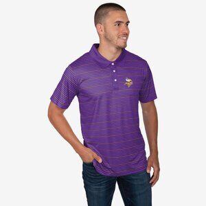 NFL Team Apparel Minnesota Vikings Men's Striped Polo Shirt - Size Medium Purple